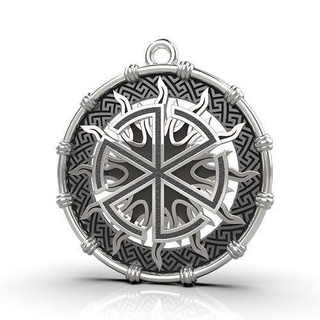 pingente eslavo amuleto Kolovrat símbolo zodíaco ouro prata Silverobereg jóias 3dmodel 3ddesigner joalheria pingentes 3d print model - Mito3D