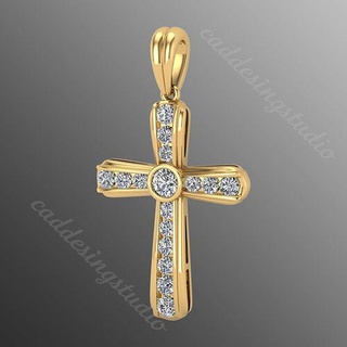 Anhänger sm4 Kreuz Gold Juwel Schmuck drucken Silber religiös wertvoll Symbol Schönheit Diamant Sterling Jesus Halskette Christian 3d print model - Mito3D
