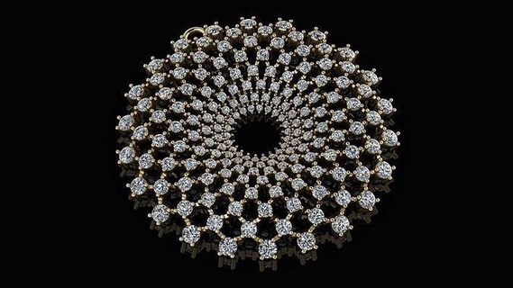 pendant snowflake snow diamond jewelry christmas ornament intricate elegant valentine love luxury gold enamel fashion diamonds medallion pendants 3d print model - Mito3D