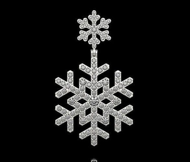 pendente neve oro gioielleria Natale lusso splendente gemma decorazione argento brillante stampabile arredamento moda bellezza ornamento 3d 3dmodelling 3djewelry 3dprinting solido ciondoli 3d print model - Mito3D