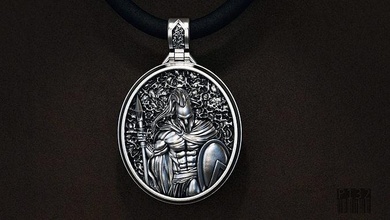 pendant spartan 3d modell jeweleyr silver gold king leonidus printing warrior necklace sculpt cnc wax printable style fashion print jewelry luxury pendants 3d print model - Mito3D