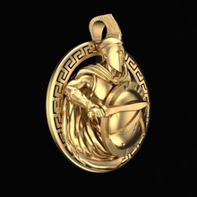 pendant spartan gold jewelry silver jewellery fashion beauty printable sterling warrior male pendants 3d print model - Mito3D