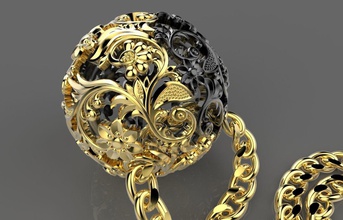 pingente de esfera jóias ouro jóia platina pingentes 3d print model - Mito3D