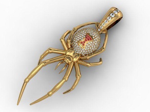 colgante araña la joyería pendiente de oro plata 3d impresión colgantes 3d print model - Mito3D