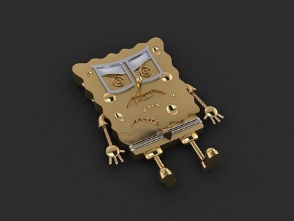 Anhänger Schwamm Pop 153 Gold Mode Ring Schönheit Diamant Hochzeit Juwel Schmuck 3d print model - Mito3D