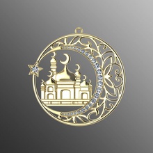 pendentif prs 1 bijoux symbole imprimable de la turquie d'istanbul joyau luxe d'argent le platine pendentifs à l'est est easten mode étoile 3d print model - Mito3D