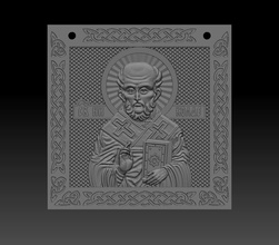 pendentif of st nicolas modèle 3d impression saint saint sacré nikolay thaumaturge miracle ouvrier fabricant icône or d'or fraisage créateur pendentifs bijoux 3d print model - Mito3D