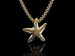 pendentif étoile bijoux or d'argent imprimable pendentifs 3d print model - Mito3D
