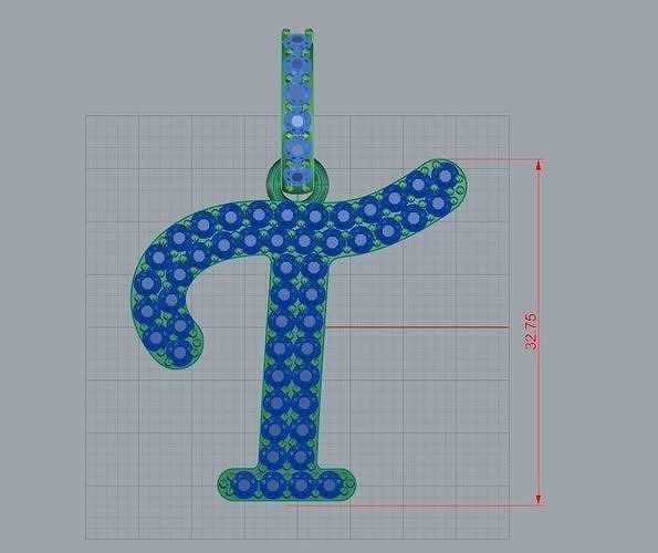 t kolye taşlar ilk elmas kefalet takı cad mektup 3D print model - Mito3D