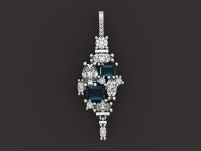 pendentif pierres bijoux diamant or brillant mode beauté Collier saphir 3d modélisation Créatif conception argent bijou engagem extravagant bague pendentifs 3d print model - Mito3D