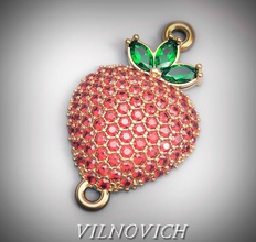 pendentif fraise bijoux or joyau d'argent gem le diamant pierre platine cad pendentifs 3d print model - Mito3D