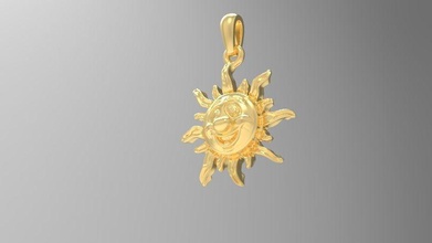 pendant sun gold art jewelry platinum silver printable jewel pendants jewellery 3d print model - Mito3D