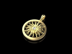 kolye Güneş 4176 mücevher lüks standartları altın gümüş özel şık yüksek kalite moda yazdırılabilir takı kefalet elmaslar 3d print model - Mito3D