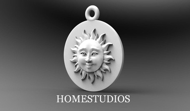 pendentif soleil sol luset omnibus bijoux or d'argent mode beauté imprimable collier engagem de l'engagement pendentifs 3d print model - Mito3D