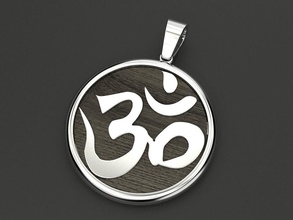 pendentif symbole omkara devanagari bijoux om mantra l'hindouisme le bouddhisme jaïnisme sikhisme d'impression 3dprinted imprimable joyau or prototypage d'argent pendentifs 3d print model - Mito3D