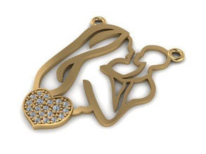 pendant t00724 jewelry gold jewel jewellery gem pendants 3d print model - Mito3D