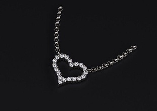 Anhänger Tiffany Herz Stil 02 Schmuck Luxus elegant Juwel Gold Silber Hochzeit Diamant Ohrring Halsketten Schönheit Mode Design 3d print model - Mito3D
