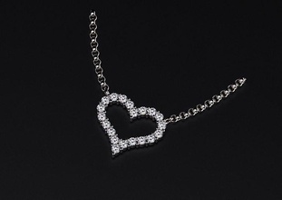 pingente Tiffany coração estilo 03 joalheria luxo elegante gema ouro prata Casamento diamante brinco colares beleza moda Projeto jóia pingentes 3d print model - Mito3D