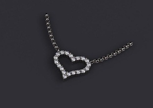 Anhänger Tiffany Herz Stil 05 Schmuck Luxus elegant Juwel Gold Silber Hochzeit Diamant Ohrring Halsketten Schönheit Mode Design 3d print model - Mito3D