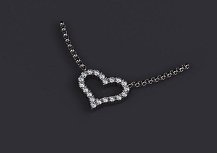 Anhänger Tiffany Herz Stil 06 Schmuck Luxus elegant Juwel Gold Silber Hochzeit Diamant Ohrring Halsketten Schönheit Mode Design 3d print model - Mito3D