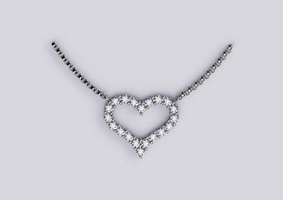 pendant tiffany heart style 07 jewelry luxury elegant gem gold silver wedding diamond earring necklaces beauty fashion design jewel pendants 3d print model - Mito3D