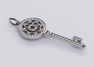 pendentif tiffany style bijoux bijou or argent diamant pendentifs imprimable mode diamants platine 3d print model - Mito3D