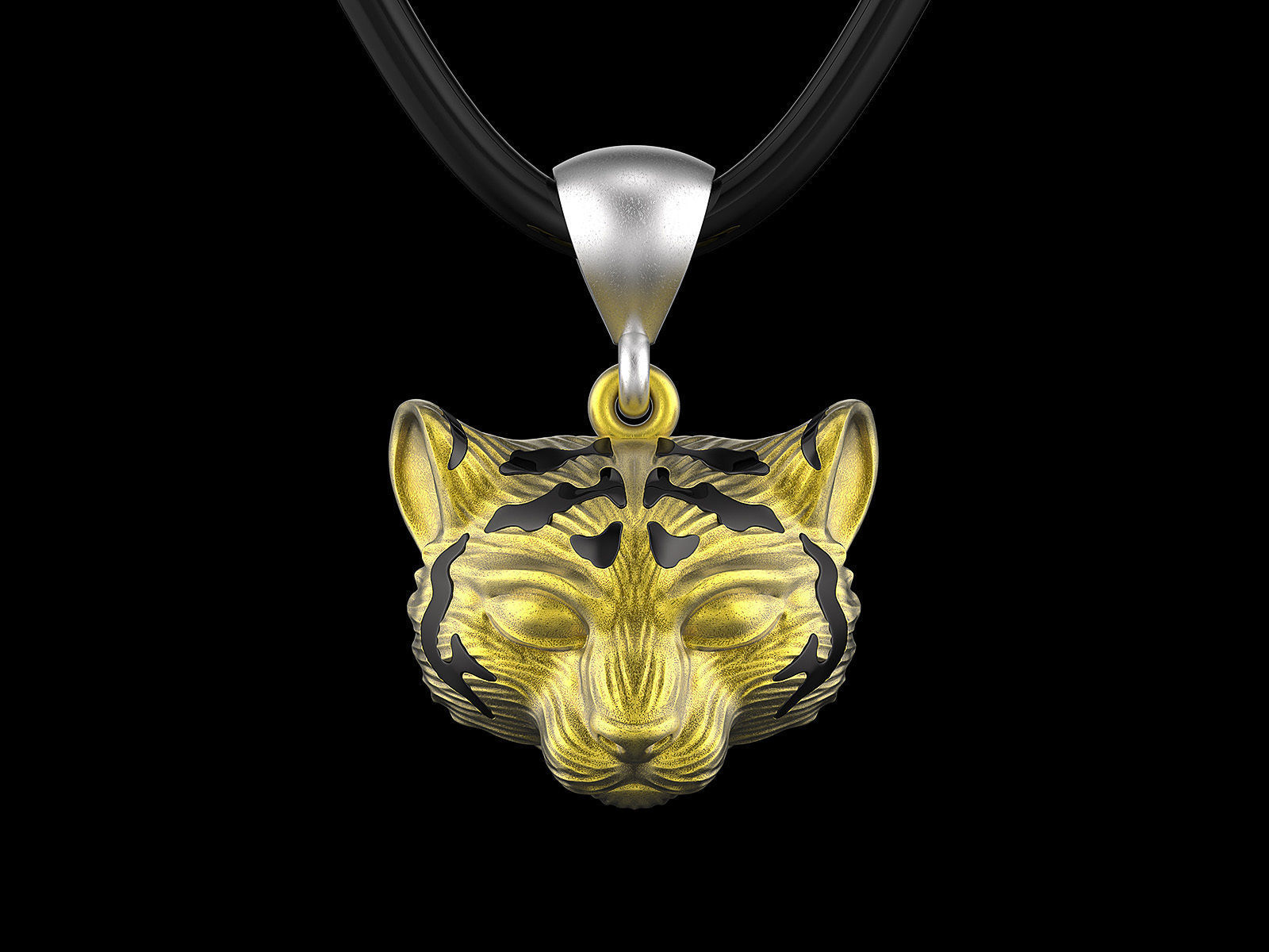 pendentif tigre lionceau tête 0190 mode or bijoux nature platine impression imprimable sculpter argent stéréolithographie stl style bijoutier bas relief pendentifs 3D print model - Mito3D