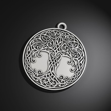pendant tree round design symbol silver printable jewel jewelry jewellery fashion style pattern abstract ornate ornament sterling gold pendants 3d print model - Mito3D