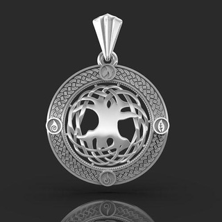 pendentif arbre vie éléments bijoux or argent cnc 3dprinted mode conception Collier imprimable pendentifs art 3d print model - Mito3D