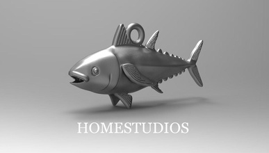 pendentif thon bijoux le du poisson de la mer l'océan nature fruits or d'argent imprimable fantaisie mode pendentifs 3d print model - Mito3D