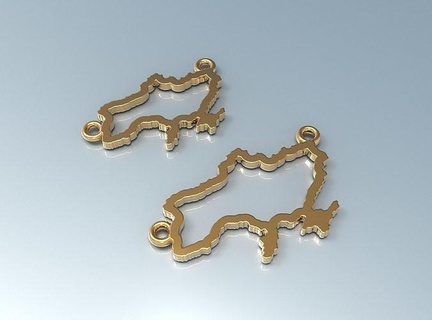 pendant ukraine jewelry gold silver jewel jewellery sterling fashion ua pendants 3d print model - Mito3D