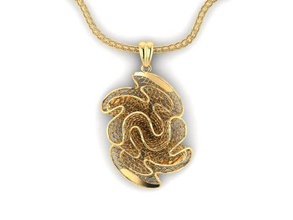 pendant ultra vision hsfz-x 045-p jewelry gold jewel jewellery pendants 3d print model - Mito3D