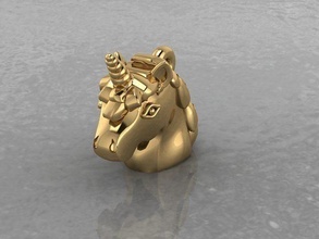 kolye tek boynuzlu at Boynuz 3d gümüş yüzük takı moda Solitaire parlak elmas Amerika Birleşik Devletleri Kanada uk İtalya Fransa İsrail Avrupa yüzükler 3d print model - Mito3D