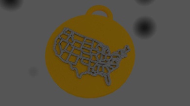 pendant us india map jewelry united states usa pendants 3d print model - Mito3D