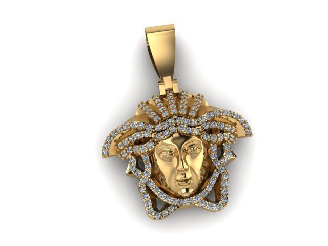 kolye Versace altın yazdırılabilir elmas yüzük gümüş takı 3D print model - Mito3D