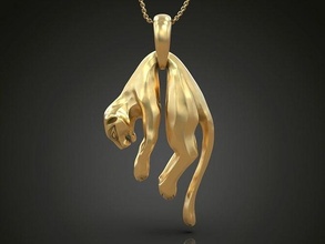 pendant wild cat lion leopard panther necklace fashion kitty jewelry gold silver pendants printable jewel jewellery tiger puma 3d print model - Mito3D