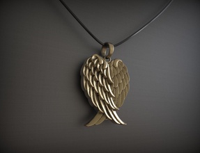 pendant wings silver jewellery necklace sculpt printable model gold zbrush jewelry pendants 3d print model - Mito3D