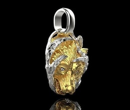 kolye kurt takı gümüş yazdırılabilir elmas mücevher sterlin platin pandant parlak altın moda güzellik safir cad parmak yakut angagem yüzük 3d print model - Mito3D
