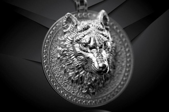 pendant wolf v2 head animal dog talisman cult amulet protector jewelry earrings ring diamond gold printable bracelet men silver pendants 3d print model - Mito3D