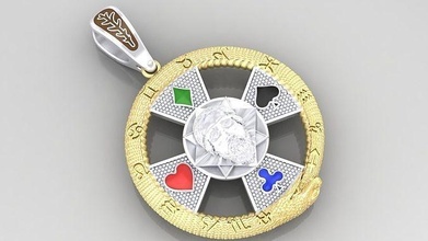 colgante pendiente yin yang jesús zodíaco señales on serpiente exclusivo collar joyería joya lujo oro platino imprimible creativo 3d colgantes 3d print model - Mito3D