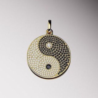 pendant yin yang ying symbol chinese good buddha meditation buddhism signs logos manjewelry luxury lux enamel hiphop diamondstudded gents jewelry pendants 3d print model - Mito3D