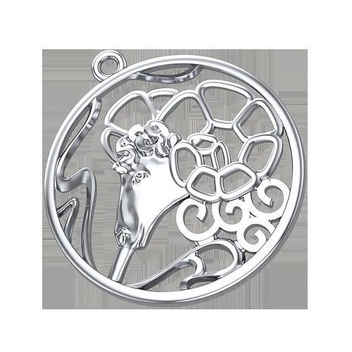 pendant zodiac sign aries ram capricorn girls silver jewel gold curls bi love beauty sterling jewelry pendants 3D print model - Mito3D