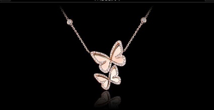 ciondoli butterflay cg284 oro diamante collana pendente bijoux 3d gioielleria 3d print model - Mito3D