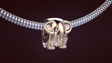 ciondoli charms 6 gioielli elefante animale natura safari africana lo zoo elephanelephantt oro argento altri 3d print model - Mito3D