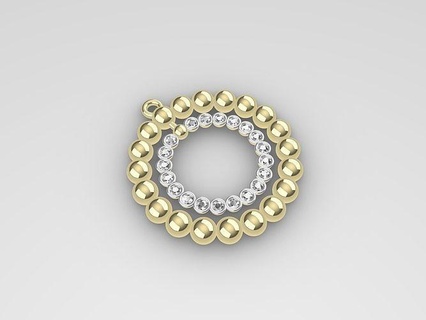 pendentifs double visage bijoux pendentif or imprimable argent diamant Collier gemme mariage sterling platine 3d print model - Mito3D