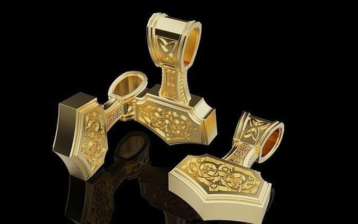 pendants hammer 0042 gold luxury art jewelry silver paper world lux men gold14k goldpendants platinum pendantsjewelry desing fashion rosgold tor 3d print model - Mito3D