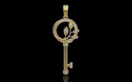 kolye gizli anahtarlar Tiffany 0057 takı altın gümüş yazdırılabilir elmas mücevher platin parlak moda kız KADIN Aşk rosgold 3d print model - Mito3D
