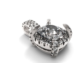 pendentifs solitaire cushino bijoux gem d'argent précieux le platine rhino3d 3dmodel 3dprint pendentif joyau 3d print model - Mito3D