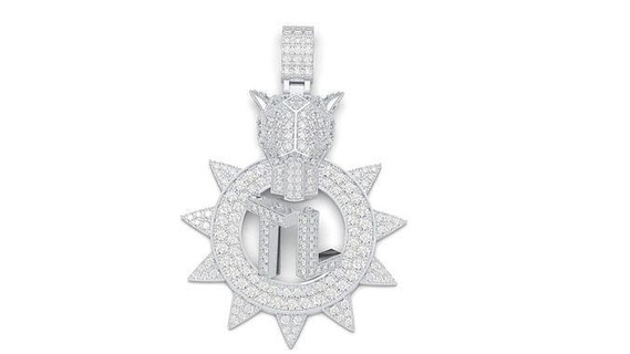 pendentifs tigre puma panthère diamant or bijoux 3d print model - Mito3D