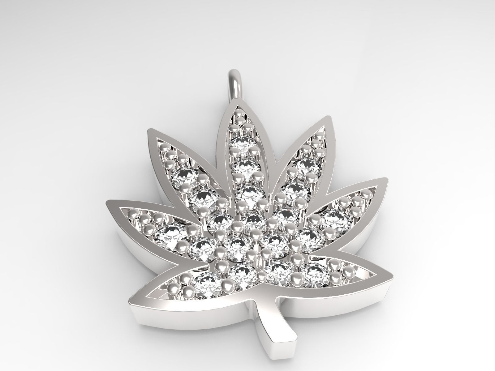 pendants weed jewelry precious platinum gold silver pendant jewel rhinoceros3d 3dmodel 3dprint elegant fashion 3D print model - Mito3D